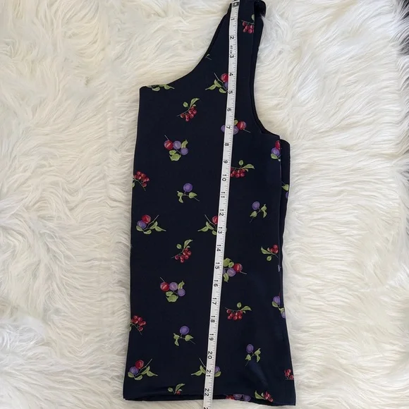 Valerie Stevens 100% Silk Navy Fruit-Print Sleeveless Tank Size PS - Picture 5 of 6